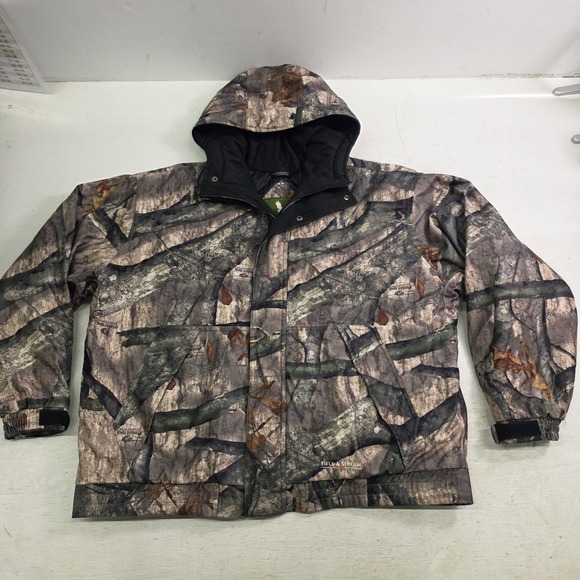 Field & Stream Mossy Oak Treestand Camo Hydroproof Hooded Full Zip Jacket Men XL
